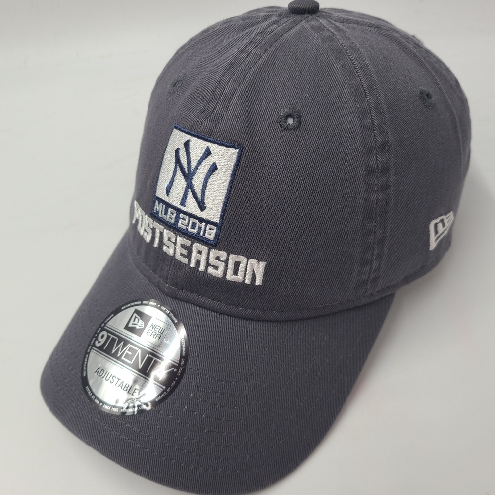 New York Yankees Hat Strapback New Era 9Twenty Blue MLB 2018 Postseason Baseball